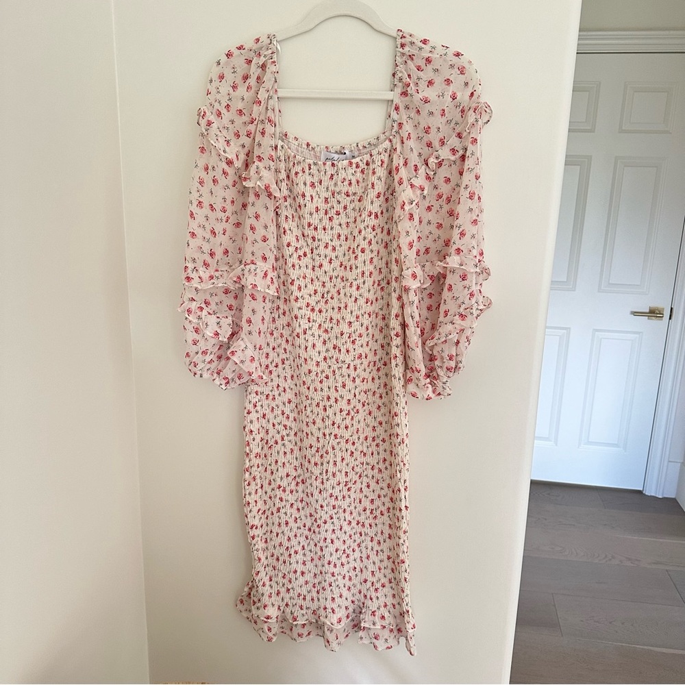 Fitted Floral Midi Dress